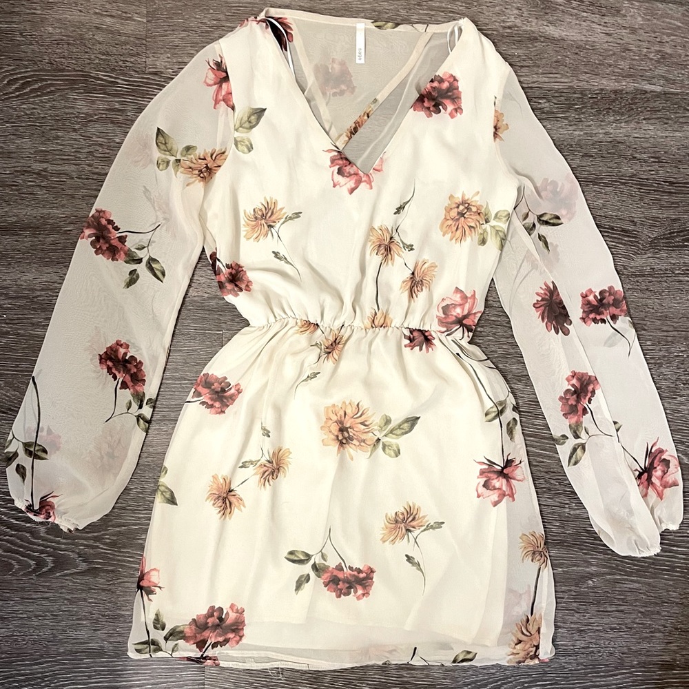 Love Culture- Sage- Open-back, Floral Dress
